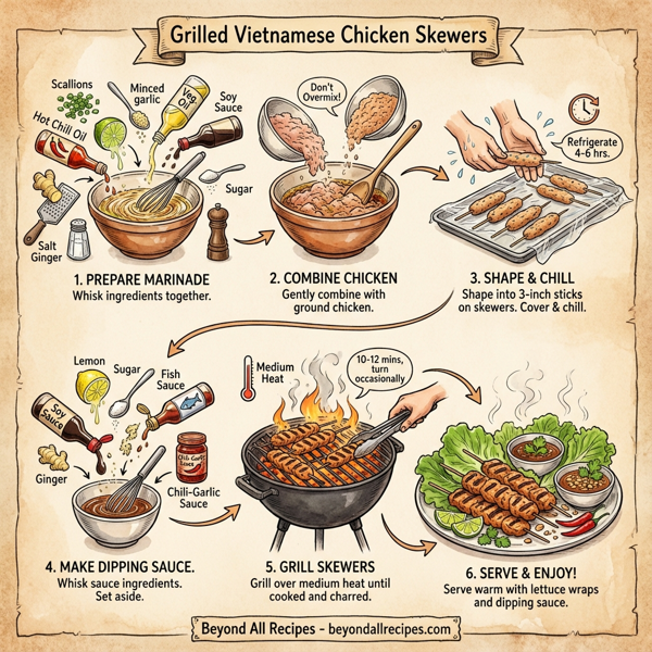 Grilled Vietnamese Chicken Skewers instructions