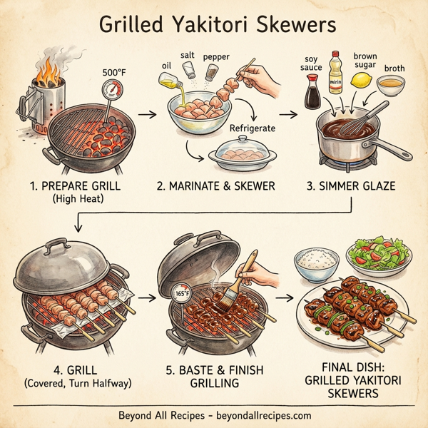 Grilled Yakitori Skewers with Savory Glaze instructions