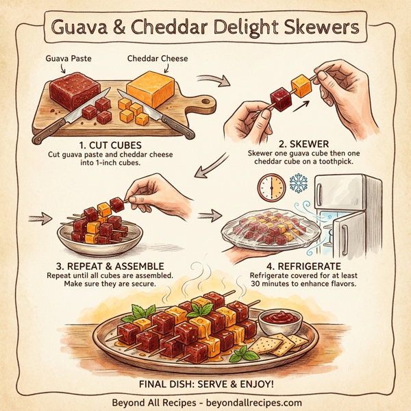 Guava & Cheddar Delight Skewers instructions