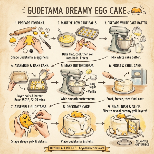 Gudetama Dreamy Egg Cake instructions