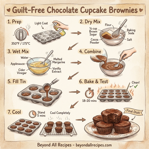 Guilt-Free Chocolate Cupcake Brownies instructions