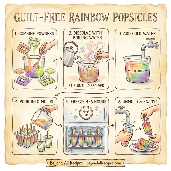 Guilt-Free Rainbow Popsicles instructions
