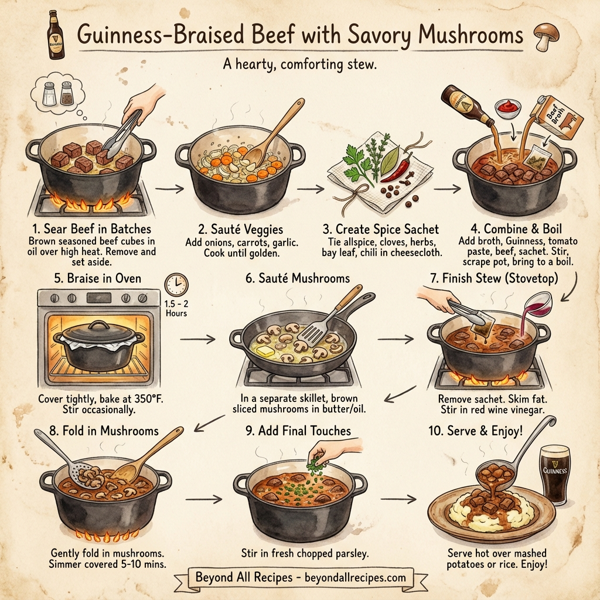 Guinness-Braised Beef with Savory Mushrooms instructions