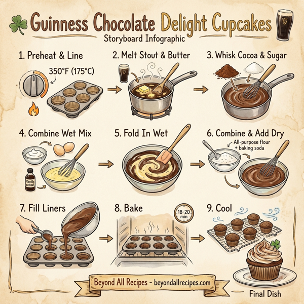 Guinness Chocolate Delight Cupcakes instructions