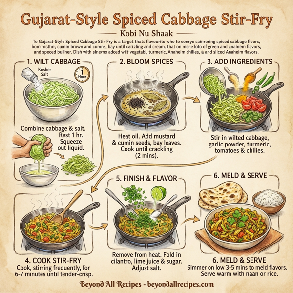 Gujarat-Style Spiced Cabbage Stir-Fry instructions