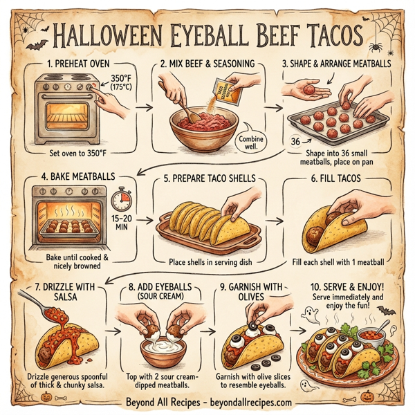 Halloween Eyeball Beef Tacos instructions