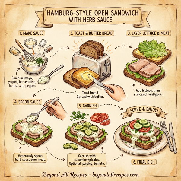 Hamburg-Style Open Sandwich with Herb Sauce instructions