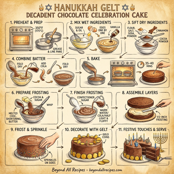Hanukkah Gelt Decadent Chocolate Celebration Cake instructions