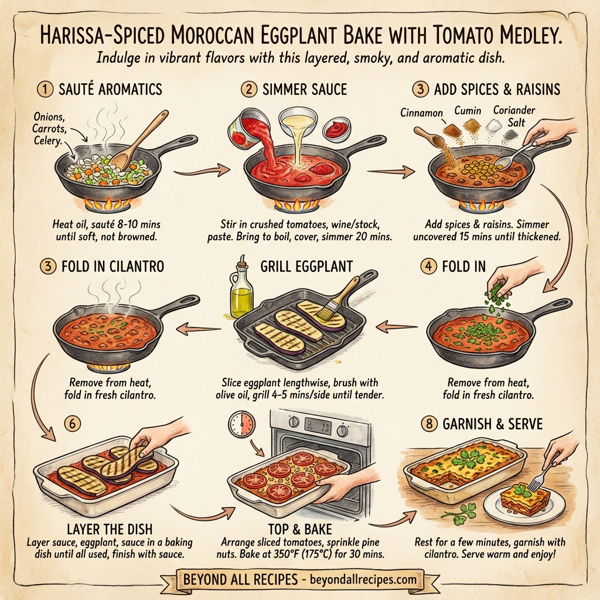 Harissa-Spiced Moroccan Eggplant Bake with Tomato Medley instructions