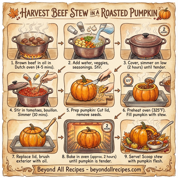 Harvest Beef Stew in a Roasted Pumpkin instructions