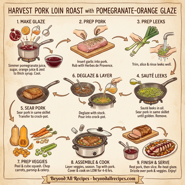 Harvest Pork Loin Roast with Pomegranate-Orange Glaze instructions
