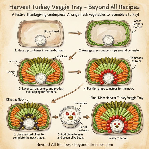 Harvest Turkey Veggie Tray instructions
