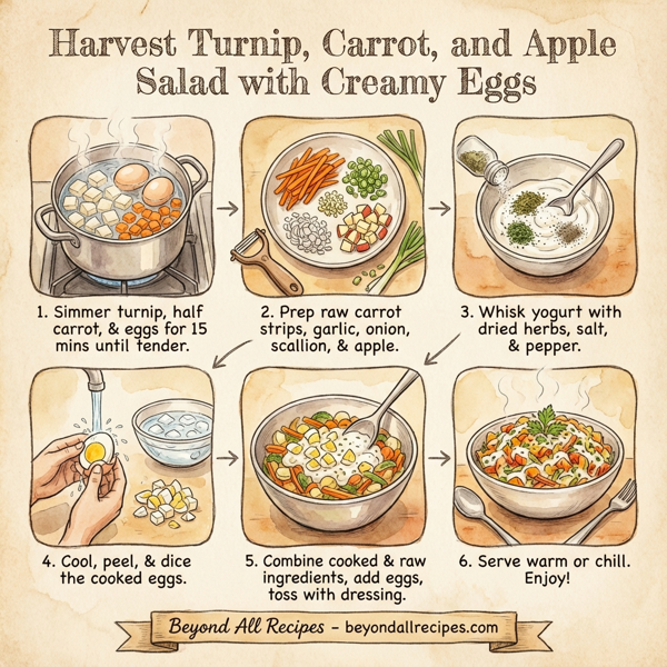 Harvest Turnip, Carrot, and Apple Salad with Creamy Eggs instructions