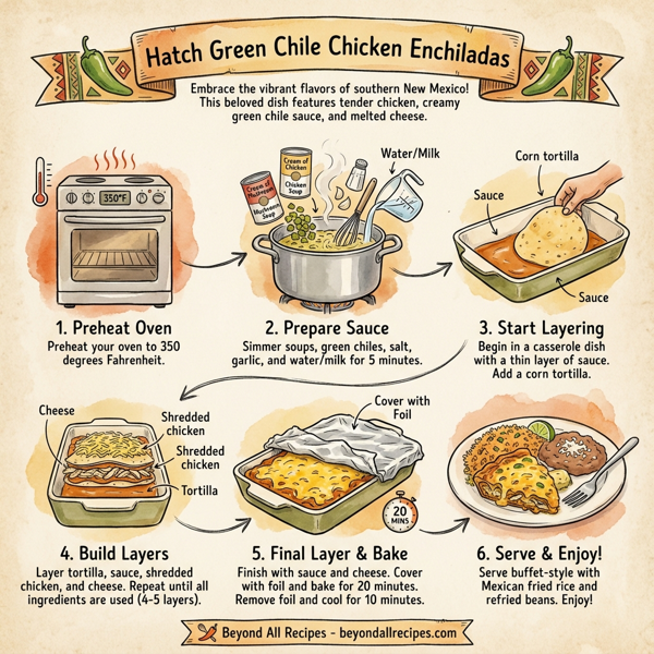 Hatch Green Chile Chicken Enchiladas instructions