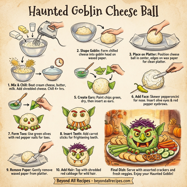 Haunted Goblin Cheese Ball instructions