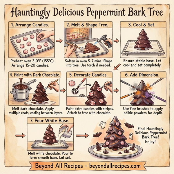 Hauntingly Delicious Peppermint Bark Tree instructions