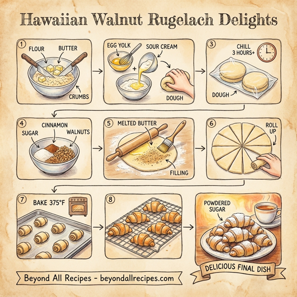 Hawaiian Walnut Rugelach Delights instructions