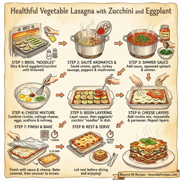 Healthful Vegetable Lasagna with Zucchini and Eggplant instructions
