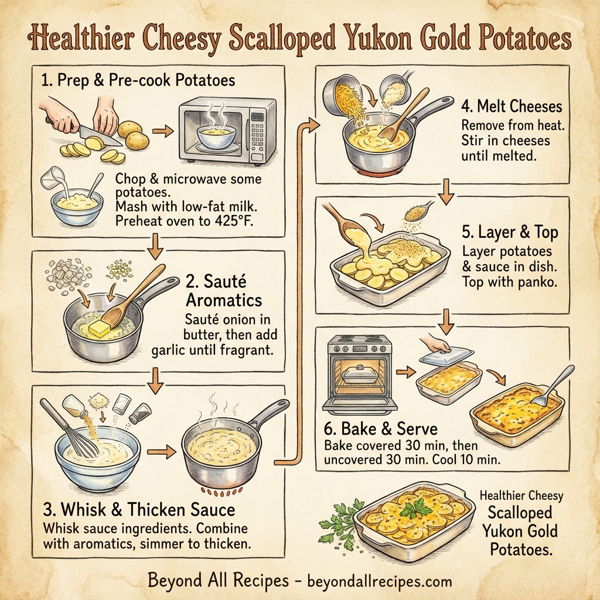 Healthier Cheesy Scalloped Yukon Gold Potatoes instructions