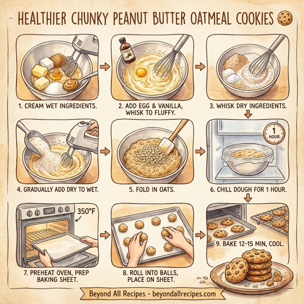 Healthier Chunky Peanut Butter Oatmeal Cookies instructions