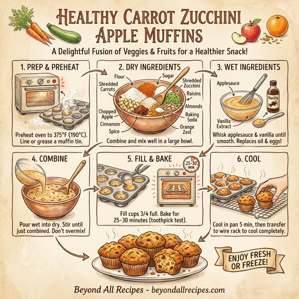 Healthy Carrot Zucchini Apple Muffins instructions