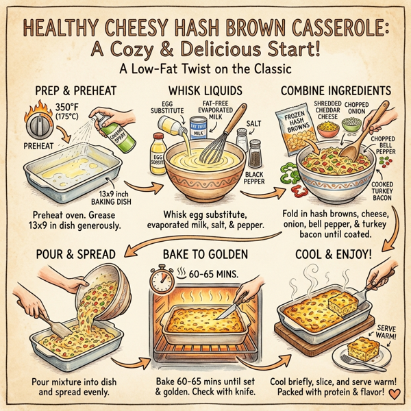 Healthy Cheesy Hash Brown Casserole instructions