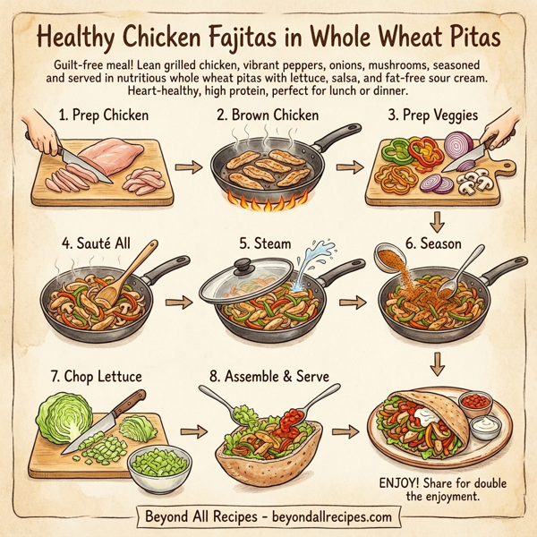Healthy Chicken Fajitas in Whole Wheat Pitas instructions