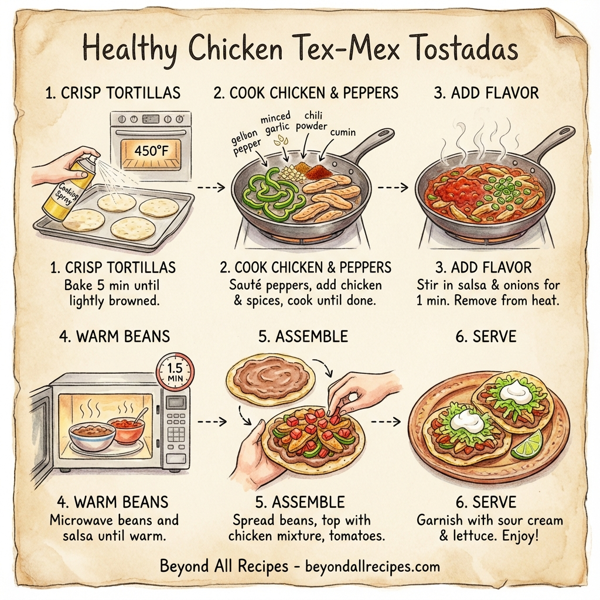 Healthy Chicken Tex-Mex Tostadas instructions