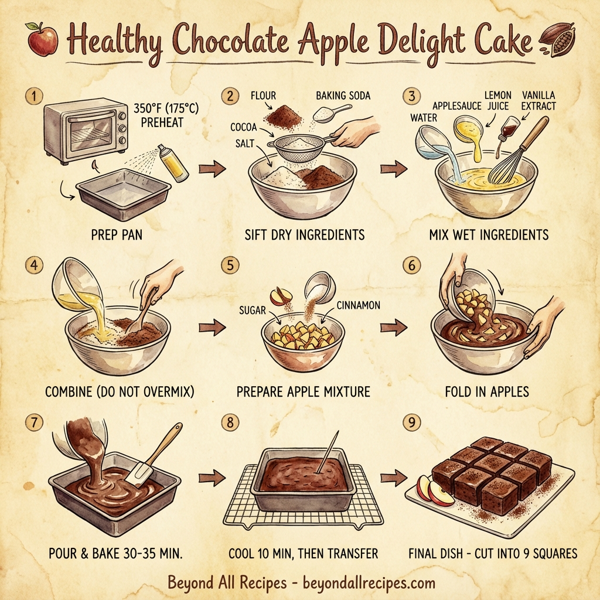 Healthy Chocolate Apple Delight Cake instructions