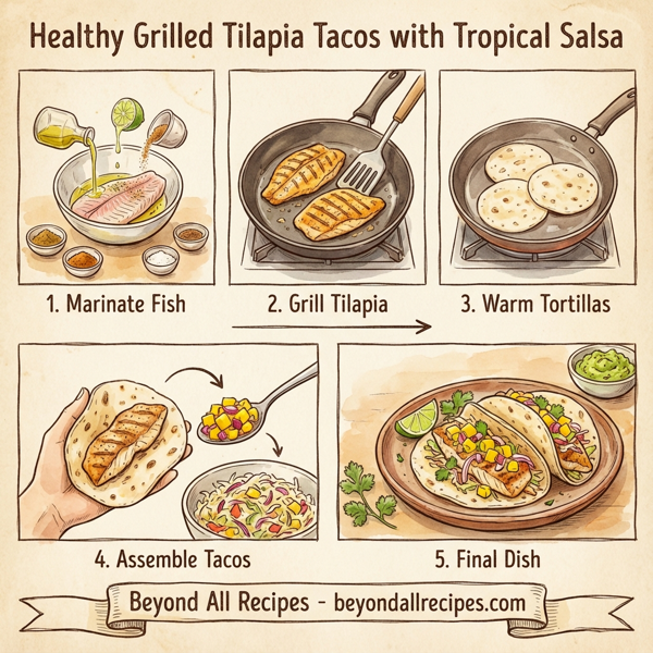 Healthy Grilled Tilapia Tacos with Tropical Salsa instructions