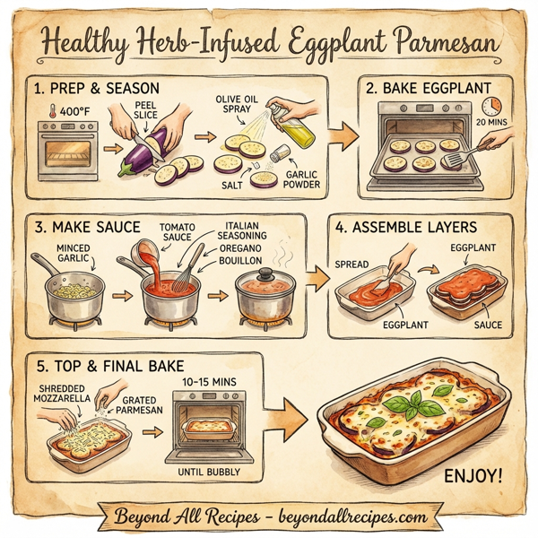 Healthy Herb-Infused Eggplant Parmesan instructions