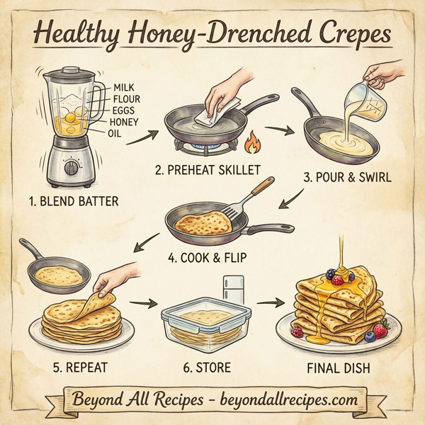 Healthy Honey-Drenched Crepes instructions