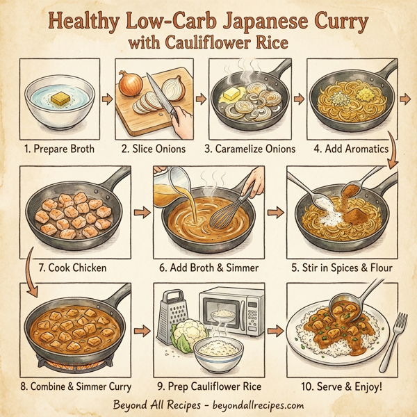 Healthy Low-Carb Japanese Curry with Cauliflower Rice instructions