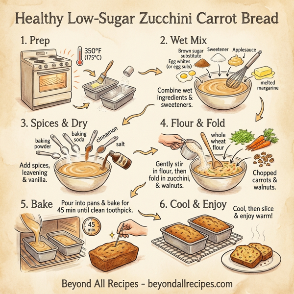 Healthy Low-Sugar Zucchini Carrot Bread instructions