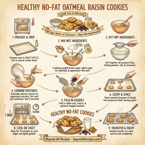 Healthy No-Fat Oatmeal Raisin Cookies instructions