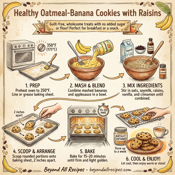 Healthy Oatmeal-Banana Cookies with Raisins instructions