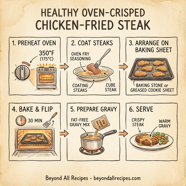 Healthy Oven-Crisped Chicken-Fried Steak instructions