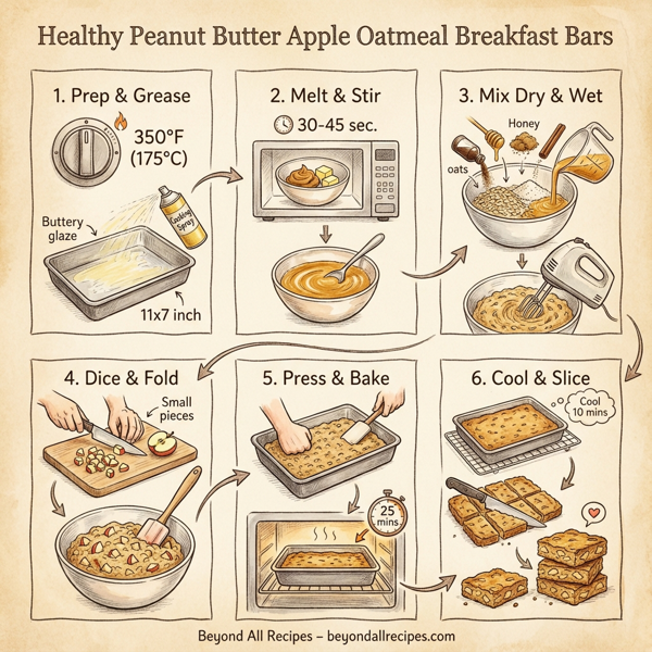 Healthy Peanut Butter Apple Oatmeal Breakfast Bars instructions