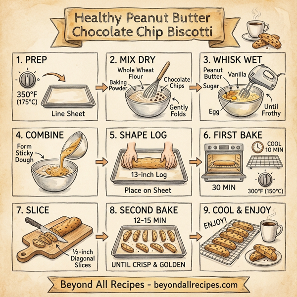 Healthy Peanut Butter Chocolate Chip Biscotti instructions