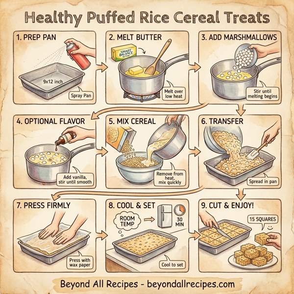 Healthy Puffed Rice Cereal Treats instructions