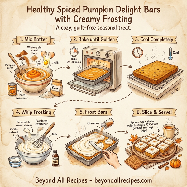 Healthy Spiced Pumpkin Delight Bars with Creamy Frosting instructions