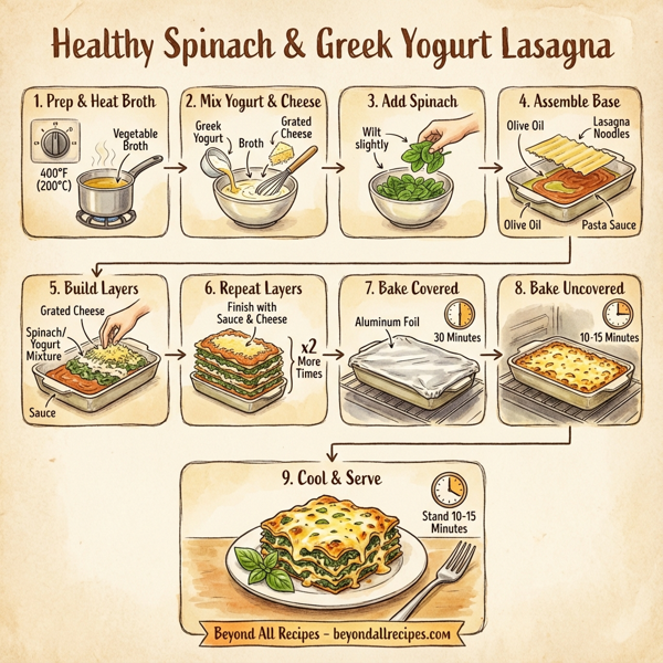 Healthy Spinach & Greek Yogurt Lasagna instructions