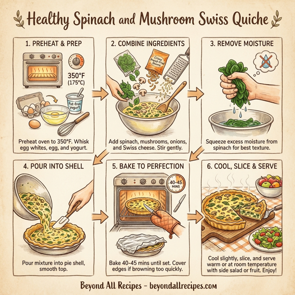 Healthy Spinach and Mushroom Swiss Quiche instructions