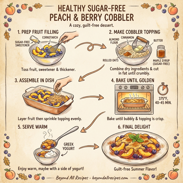 Healthy Sugar-Free Peach and Berry Cobbler instructions