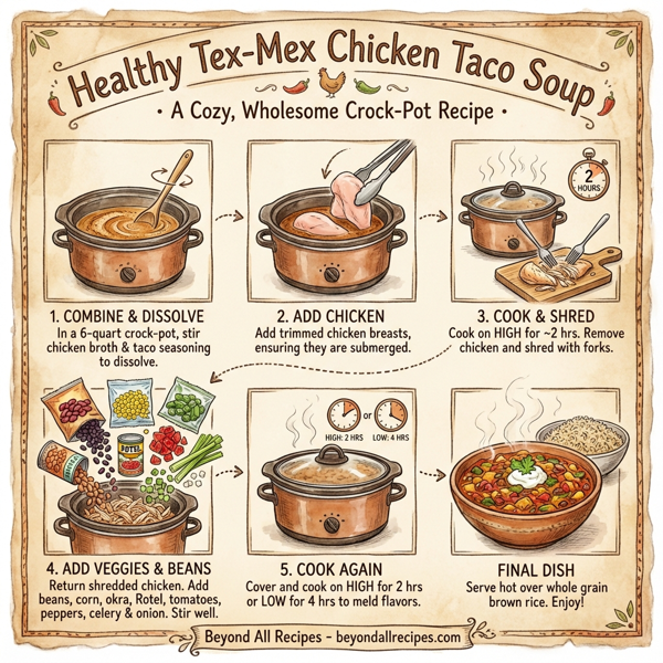 Healthy Tex-Mex Chicken Taco Soup instructions
