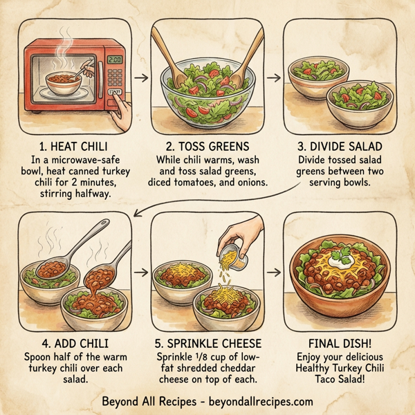 Healthy Turkey Chili Taco Salad instructions