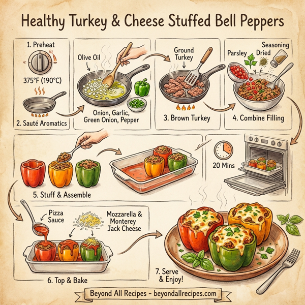 Healthy Turkey & Cheese Stuffed Bell Peppers instructions