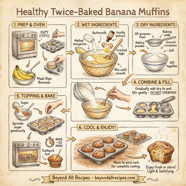 Healthy Twice-Baked Banana Muffins instructions