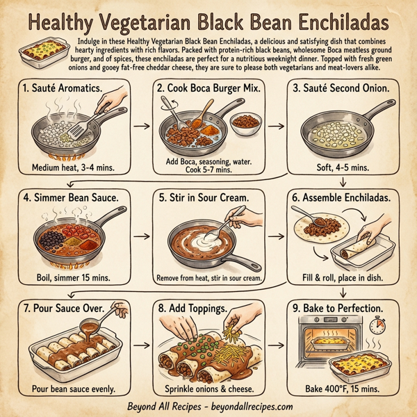 Healthy Vegetarian Black Bean Enchiladas instructions