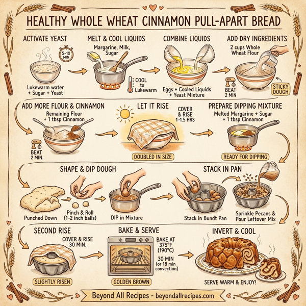 Healthy Whole Wheat Cinnamon Pull-Apart Bread instructions